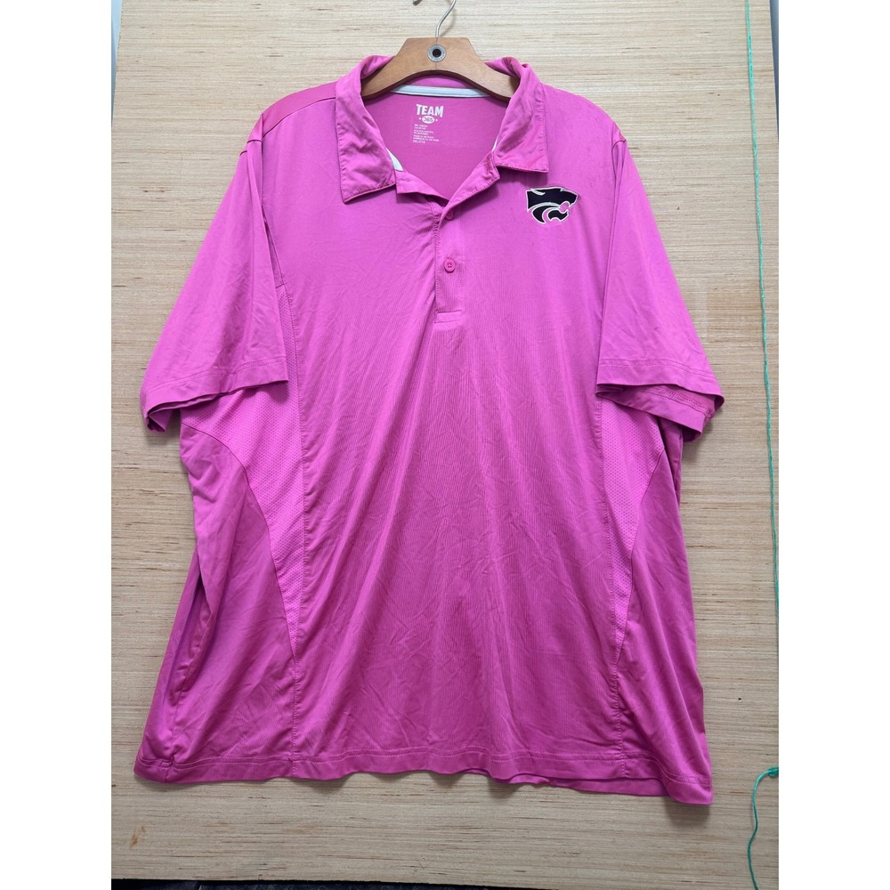 Team 365 Pink Kansas State Wildcats Polo Shirt 2XL 2TG Performance Golf